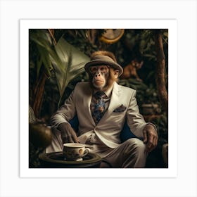 Monkey In A Suit 1 Art Print