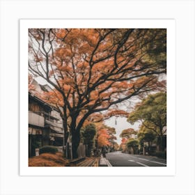 Autumn Trees In Kyoto Art Print