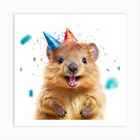 Birthday Hamster 2 Art Print