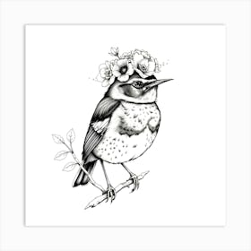 Bird In A Flower Crown 3 Art Print