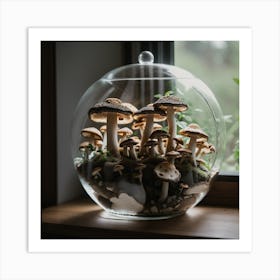 Glass Jar Of Mushrooms Art Print