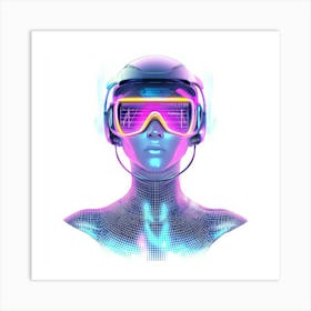 Futuristic Woman.Generated AI. Wall Art Print Art Print