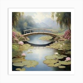 Water Lily Bridge 1 Art Print 1 1 Art Print