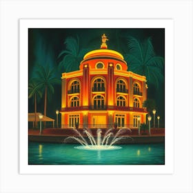 Flamingo Hotel Art Print