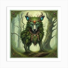 Wolf In The Woods Art Print