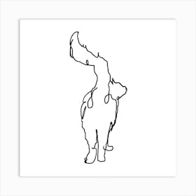 The Cats Tail Square Line Art Print