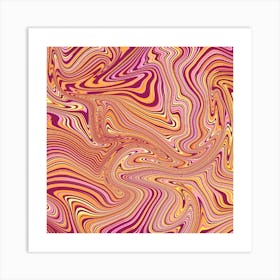 Minimalist Playful Liquid Marble Pattern Art pink Art Print