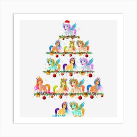 Family Pajama Sets Christmas Matching Unicorn Xmas Tree Art Print