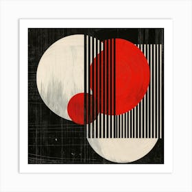 Abstract Geometry - Circles and Stripes Art Print