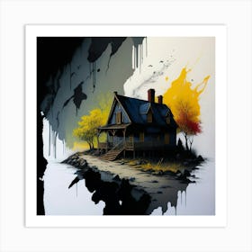 Colored House Ink Painting (92) Art Print