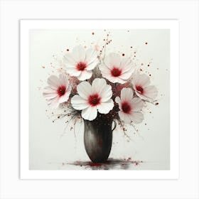 White And Red Flowers Poster