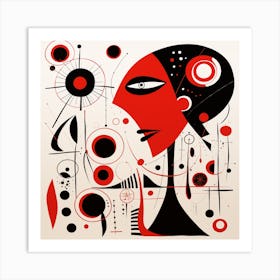 Abstract Woman In Red And Black Art Print