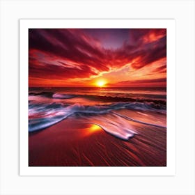 Sunset On The Beach 354 Art Print