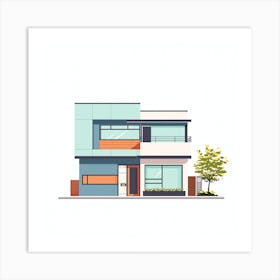 Modern House Vector Illustration 6 Art Print