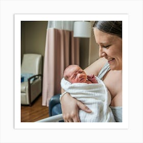 Newborn In A Hospital Bed Art Print