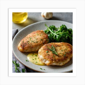 Chicken Breasts On A Plate Art Print