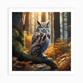 Owl In The Forest 177 Art Print