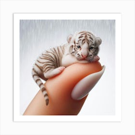 White Tiger Cub 2 Art Print