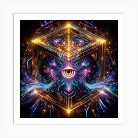 Psychedelic Cube 1 Art Print