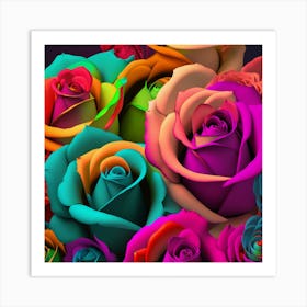 Colorful Roses 9 Art Print