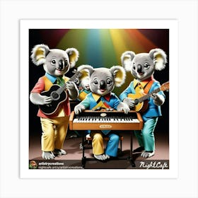 Koalas Playing Music 1 Art Print