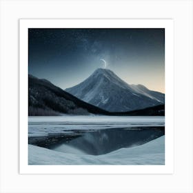 Moonlight Over Lake Art Print