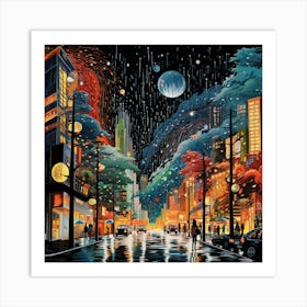 Night In The City 6 Art Print