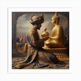 Buddha And King 2 Art Print