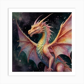 Dragon In Space Art Print