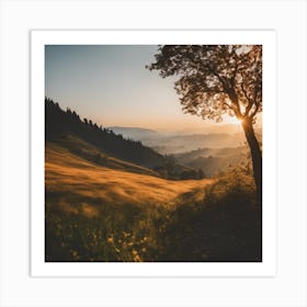 Sunset In The Mountains 6 Art Print