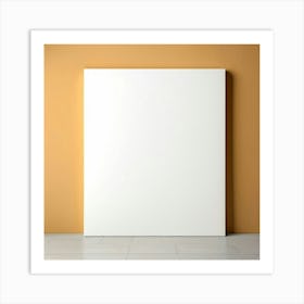 Mock Up Blank Canvas White Pristine Pure Wall Mounted Empty Unmarked Minimalist Space P (6) Art Print