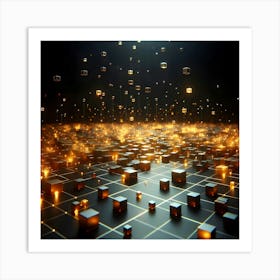 Abstract Cubes 1 Art Print