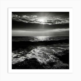 Black And White Seascape 25 Art Print