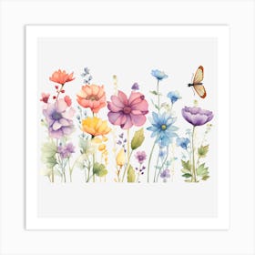 Watercolor Flowers 9 Art Print