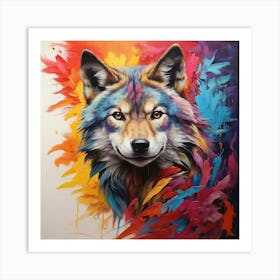 Abstract Wolf Art Print