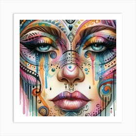 Psychedelic Face Art Print