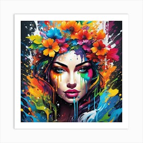 Splatter Girl 6 Art Print