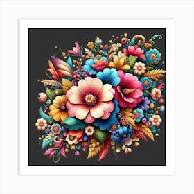 Colorful Flowers Art Print