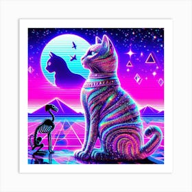 Psychedelic Cat 1 Art Print