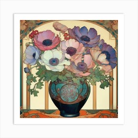 Anemones In A Vase 1 Art Print