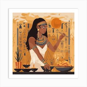 Egyptian Woman Cooking Art Print