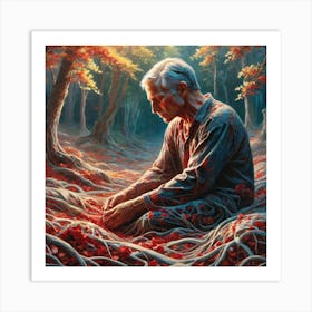 Man In The Woods 5 Art Print