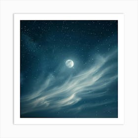 Stockcake Moonlit Night Sky 1719800069 Art Print