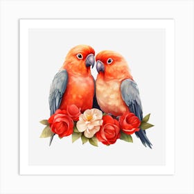 Couple Of Parrots 11 Art Print