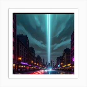 The Night’s Palette Colors of a Vibrant City Art Print