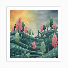 Landscape With Trees 3 Art Print