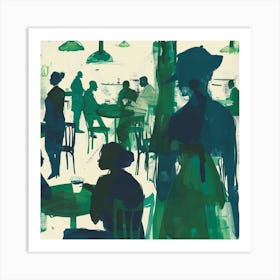 People At The Cafe 1 Art Print