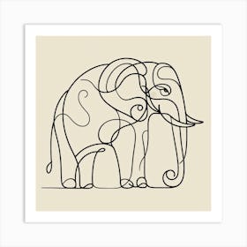 Elephant Picasso style 6 Art Print