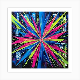 Neon Burst 2 Art Print