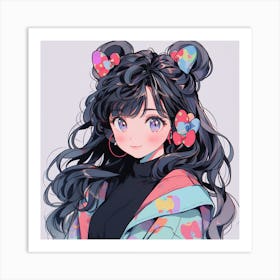 Cute Anime Girl 2 Art Print